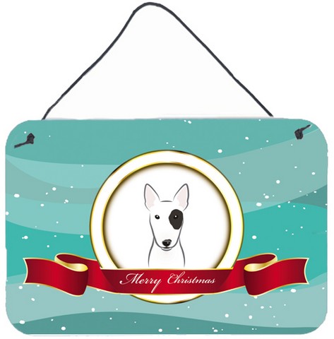 Bull Terrier Merry Christmas Wall and Door Hanging Prints