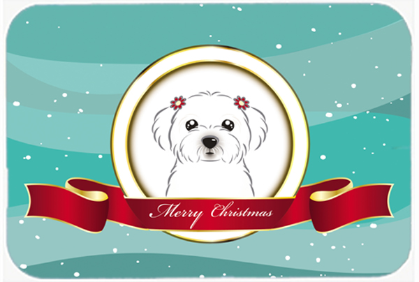BB1518MP Maltese Merry Christmas Mouse Pad- Hot Pad & Trivet
