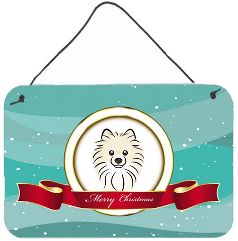 Pomeranian Merry Christmas Wall and Door Hanging Prints