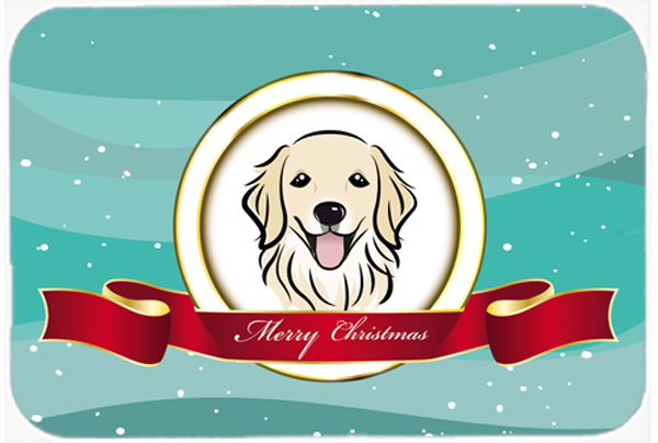 Picture of Carolines Treasures BB1515LCB Golden Retriever Merry Christmas Glass Cutting Board- Large