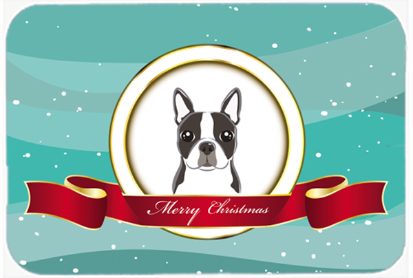 BB1513MP Boston Terrier Merry Christmas Mouse Pad- Hot Pad & Trivet