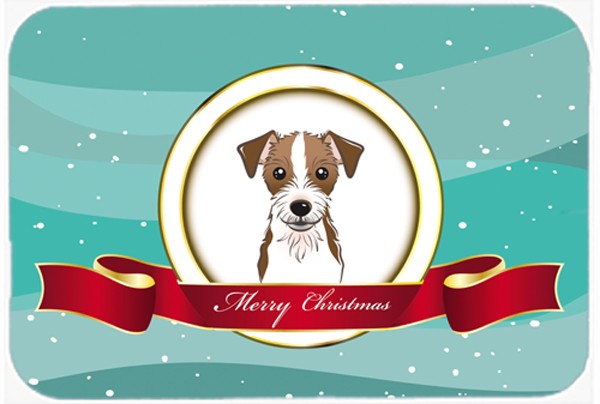 Picture of Carolines Treasures BB1512LCB Jack Russell Terrier Merry Christmas Glass Cutting Board- Large