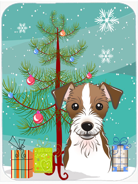 Christmas Tree And Jack Russell Terrier Mouse Pad, Hot Pad & Trivet