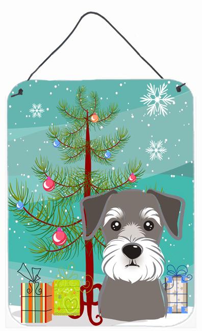 Christmas Tree And Schnauzer Wall and Door Hanging Prints