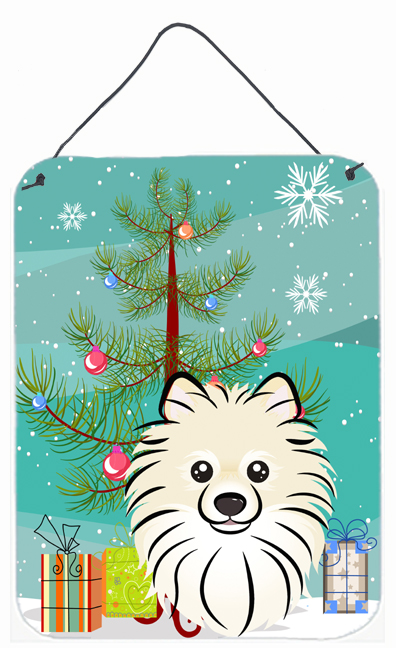 Christmas Tree And Pomeranian Wall and Door Hanging Prints