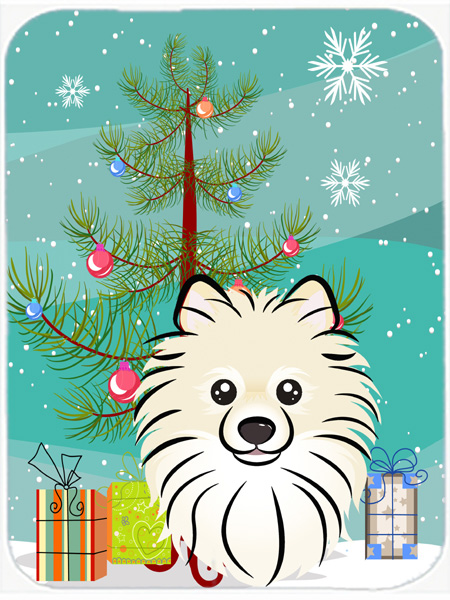 Christmas Tree And Pomeranian Mouse Pad, Hot Pad & Trivet