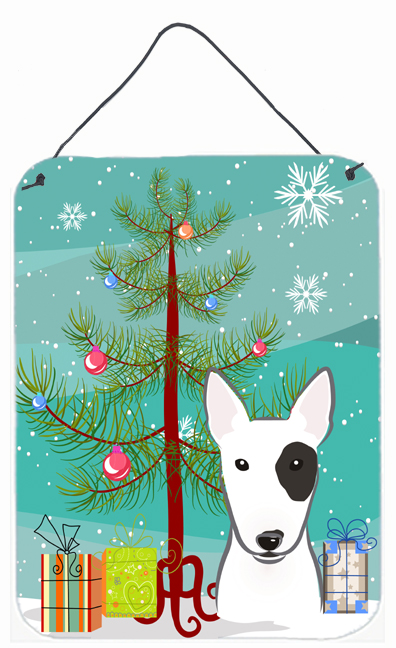 Christmas Tree And Bull Terrier Wall and Door Hanging Prints