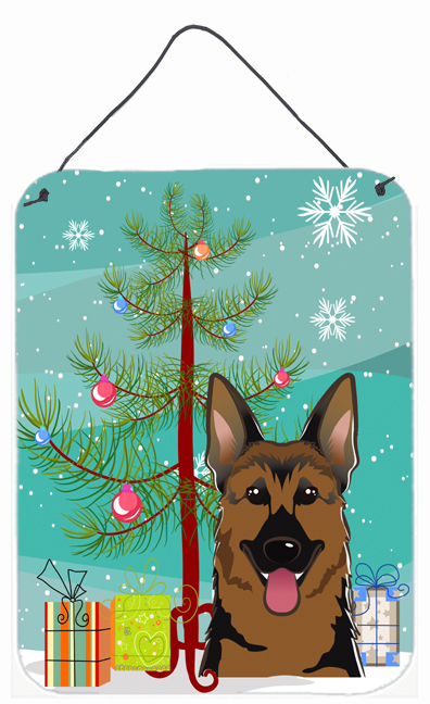 Christmas Tree And German Shepherd Wall and Door Hanging Prints