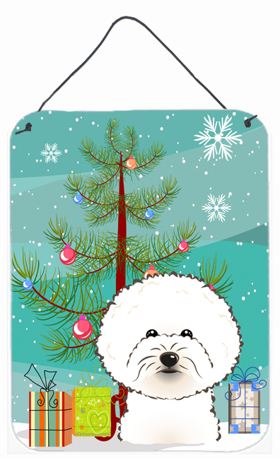 Christmas Tree And Bichon Frise Wall and Door Hanging Prints