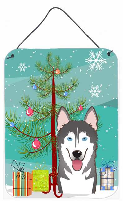 Christmas Tree And Alaskan Malamute Wall and Door Hanging Prints