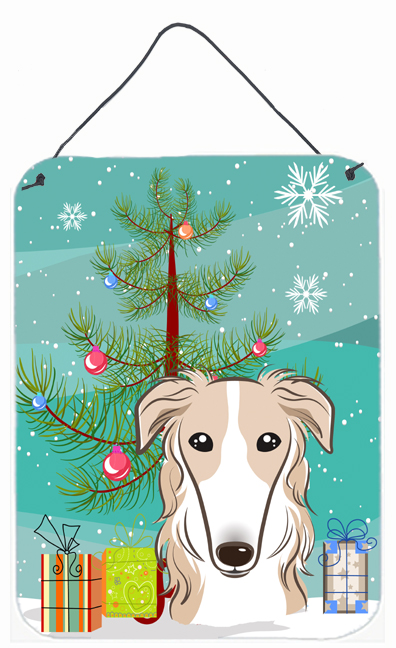 Christmas Tree And Borzoi Wall and Door Hanging Prints