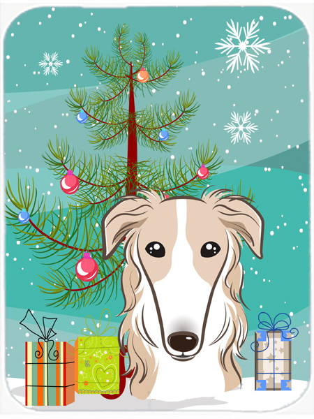 Picture of Carolines Treasures BB1600LCB Christmas Tree And Borzoi Glass Cutting Board- Large
