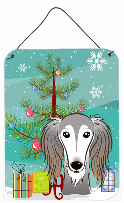 Christmas Tree And Saluki Wall and Door Hanging Prints