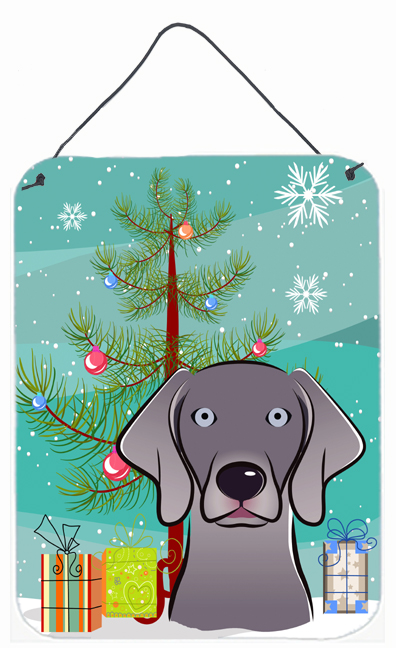 Christmas Tree And Weimaraner Wall and Door Hanging Prints