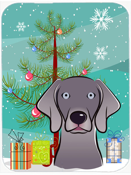 Christmas Tree And Weimaraner Mouse Pad, Hot Pad & Trivet