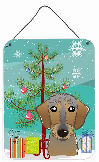 Christmas Tree And Wirehaired Dachshund Wall and Door Hanging Prints