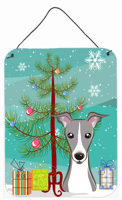 Christmas Tree And Italian Greyhound Wall and Door Hanging Prints