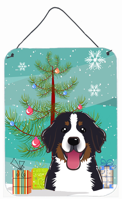 Christmas Tree And Bernese Mountain Dog Wall and Door Hanging Prints