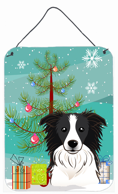 Christmas Tree And Border Collie Wall and Door Hanging Prints