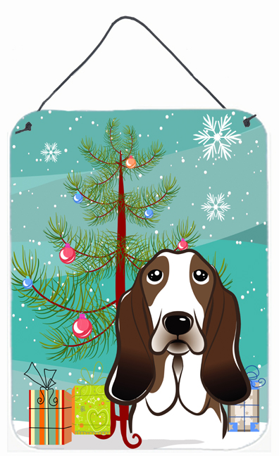 Christmas Tree And Basset Hound Wall and Door Hanging Prints