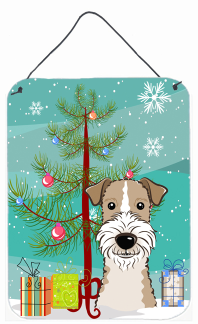 Christmas Tree And Wire Haired Fox Terrier Wall and Door Hanging Prints