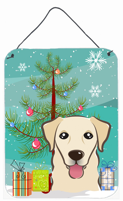 Christmas Tree And Golden Retriever Wall and Door Hanging Prints