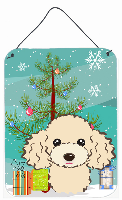 Christmas Tree And Buff Poodle Wall and Door Hanging Prints