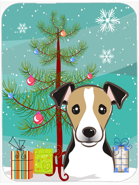 Christmas Tree And Jack Russell Terrier Mouse Pad, Hot Pad & Trivet