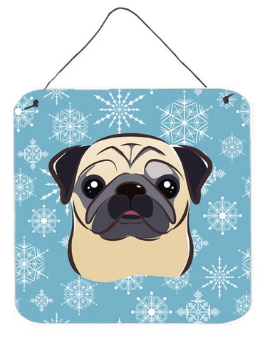 BB1696DS66 Snowflake Fawn Pug Wall and Door Hanging Prints