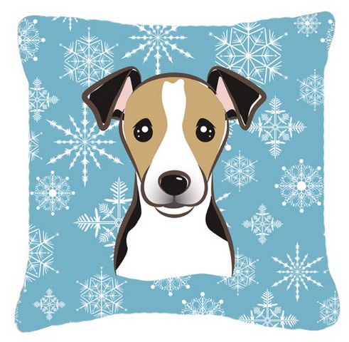 Snowflake Jack Russell Terrier Fabric Decorative Pillow