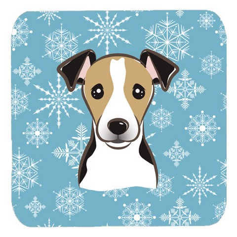 Snowflake Jack Russell Terrier Foam Coasters, Set Of 4