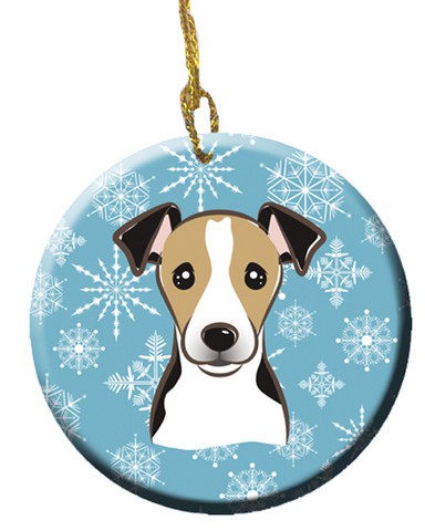 Snowflake Jack Russell Terrier Ceramic Ornament