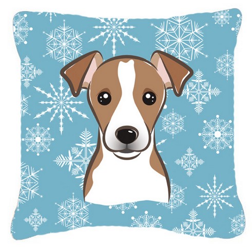 Snowflake Jack Russell Terrier Fabric Decorative Pillow
