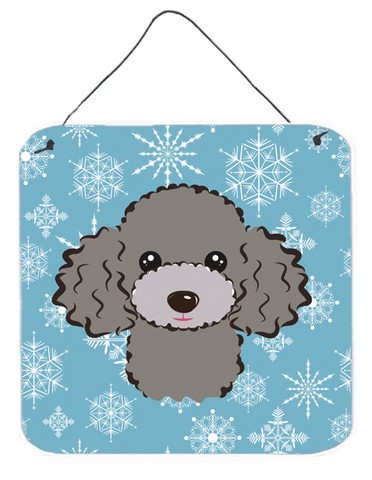 Snowflake Silver Gray Poodle Wall and Door Hanging Prints