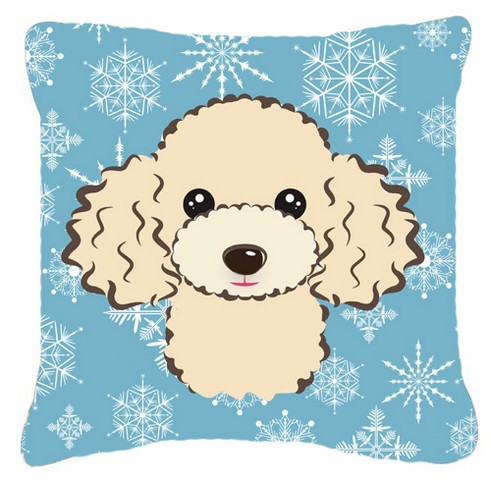 Snowflake Buff Poodle Fabric Decorative Pillow