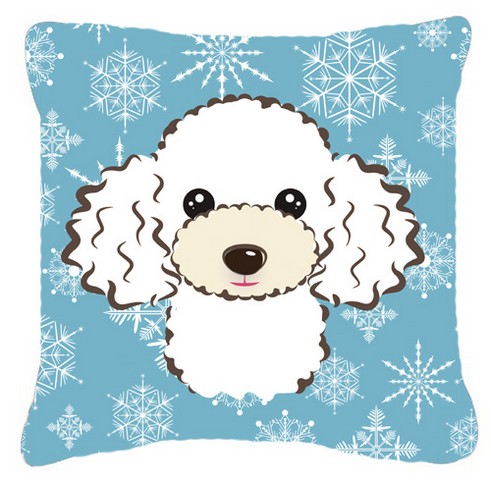 Snowflake White Poodle Fabric Decorative Pillow