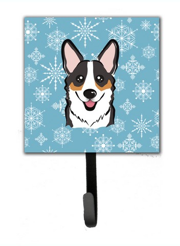 Snowflake Tricolor Corgi Leash & Key Holder