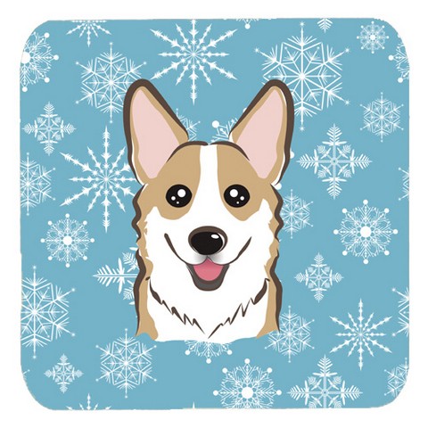 Snowflake Sable Corgi Foam Coasters- Set Of 4