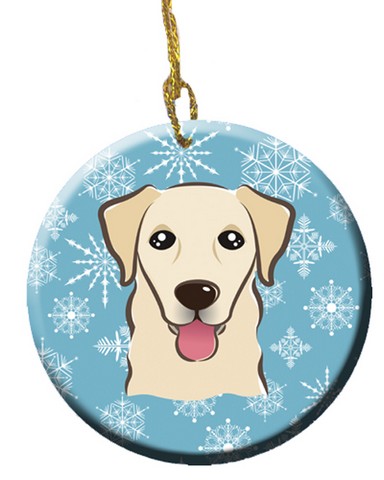 Snowflake Golden Retriever Ceramic Ornament