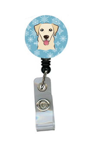 Snowflake Golden Retriever Retractable Badge Reel