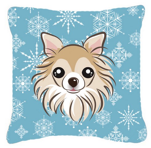 Snowflake Chihuahua Fabric Decorative Pillow
