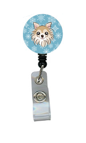 Snowflake Chihuahua Retractable Badge Reel