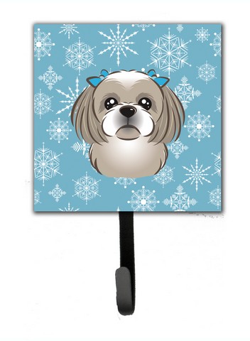 Snowflake Gray Silver Shih Tzu Leash & Key Holder