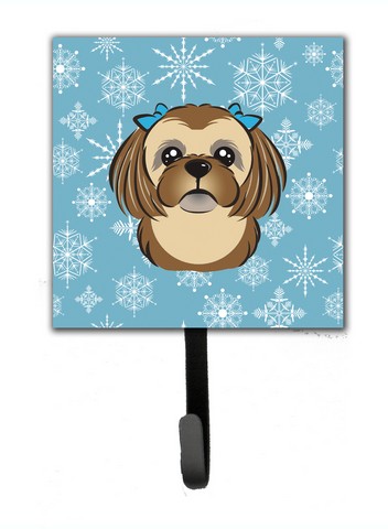 Snowflake Chocolate Brown Shih Tzu Leash & Key Holder