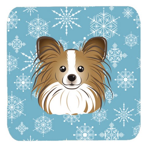 Snowflake Papillon Foam Coasters- Set Of 4