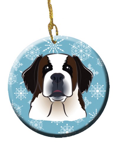 Snowflake Saint Bernard Ceramic Ornament
