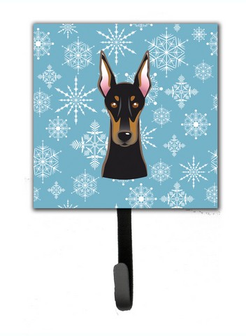 Snowflake Doberman Leash & Key Holder