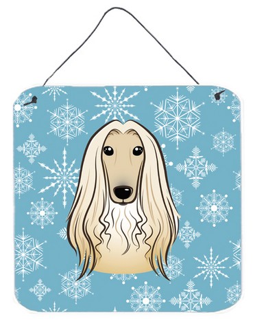 Snowflake Afghan Hound Wall and Door Hanging Prints