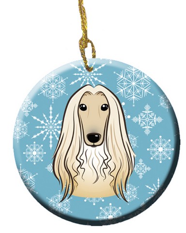 Snowflake Afghan Hound Ceramic Ornament