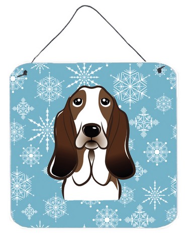 Snowflake Basset Hound Wall and Door Hanging Prints